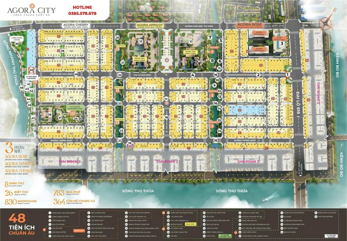 Mặt bằng khu đô thị Agora City Thủ Thừa